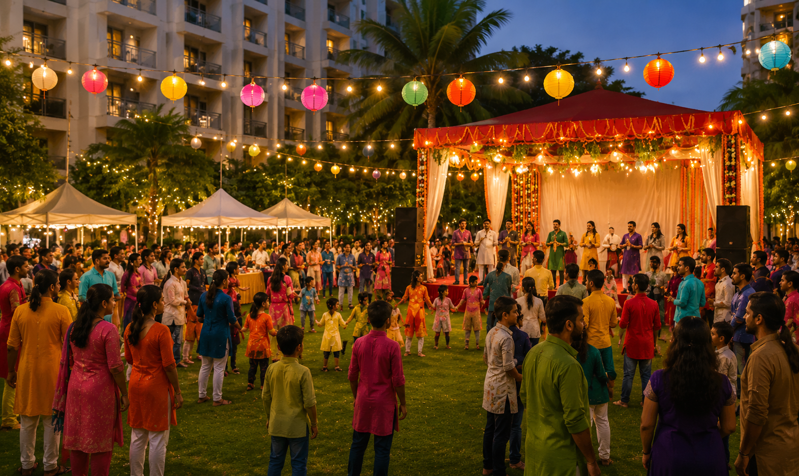 Residents gathered for a community festival
